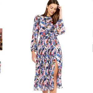 Misa Los Angeles Floral Midi Dress - Blue and Pink